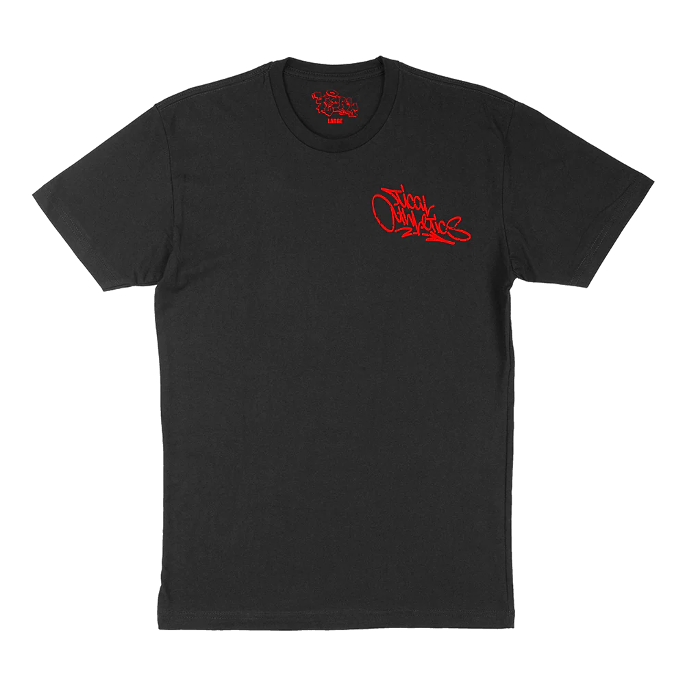 TICAL Athletics Distressed T Shirt Black and Red