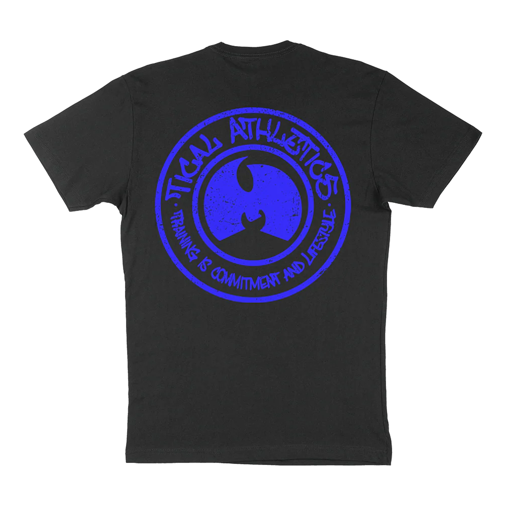 TICAL Athletics Distressed T Shirt Black and Royal - Image 2