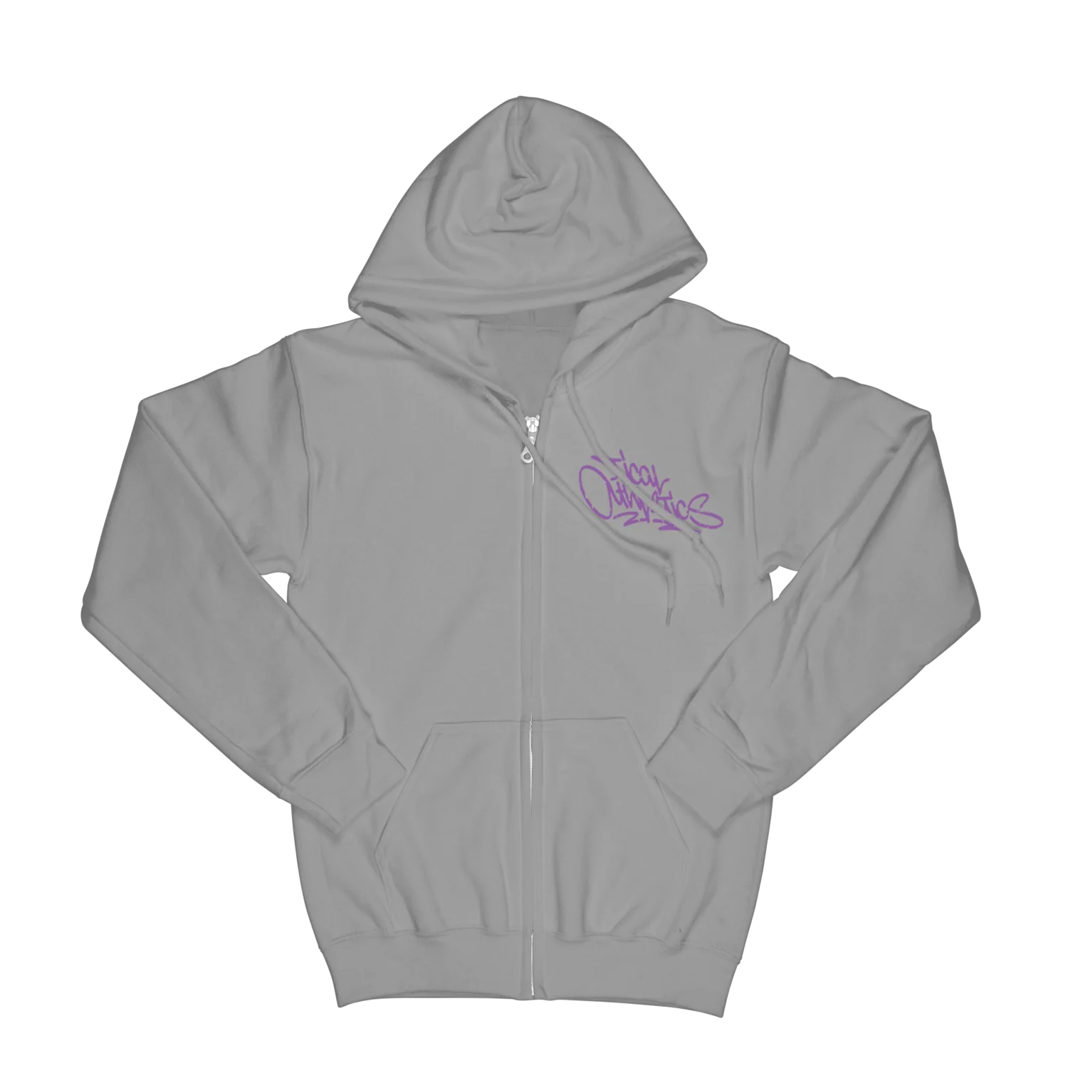 TICAL Athletics Distressed Zip Up Hoodie Athletic Grey and Light Purple - Image 3