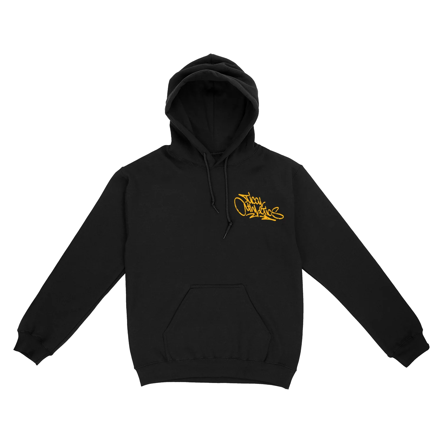 TICAL Athletics Distressed Pullover Hoodie Black and Yellow - Image 3
